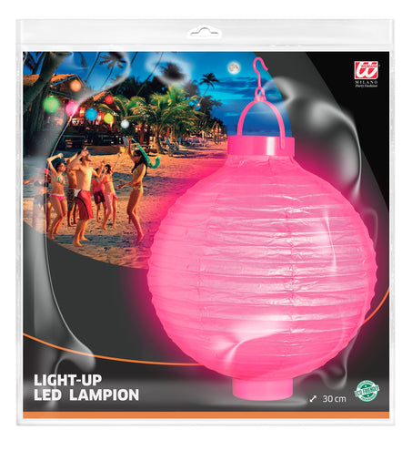 e-carnavalskleding-SYK Lampion Met Licht 30Cm Roze