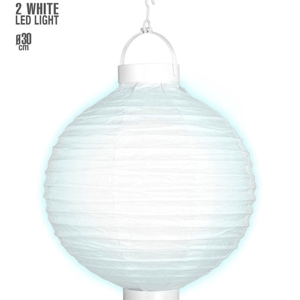 e-carnavalskleding-SYK Lampion Met Licht 30Cm Wit