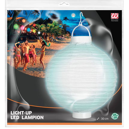 e-carnavalskleding-SYK Lampion Met Licht 30Cm Wit
