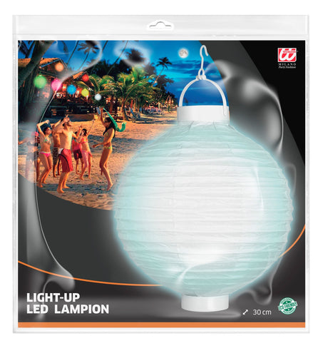 e-carnavalskleding-SYK Lampion Met Licht 30Cm Wit