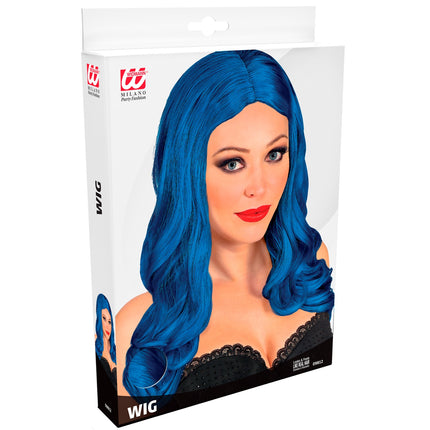 e-carnavalskleding-SYK Lange pruik blauw roxy