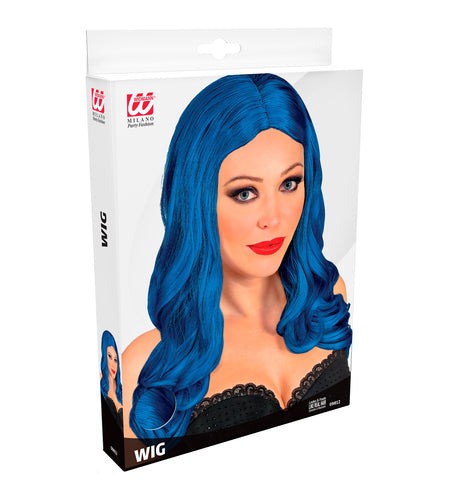 e-carnavalskleding-SYK Lange pruik blauw roxy