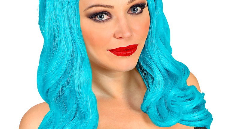 e-carnavalskleding-SYK Lange pruik roxy licht blauw