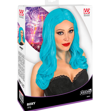e-carnavalskleding-SYK Lange pruik roxy licht blauw