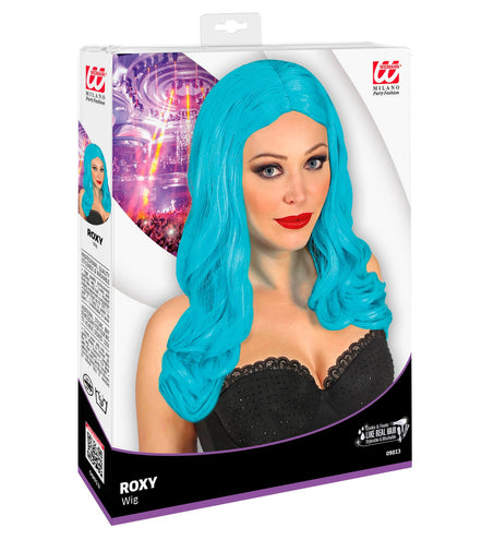 e-carnavalskleding-SYK Lange pruik roxy licht blauw