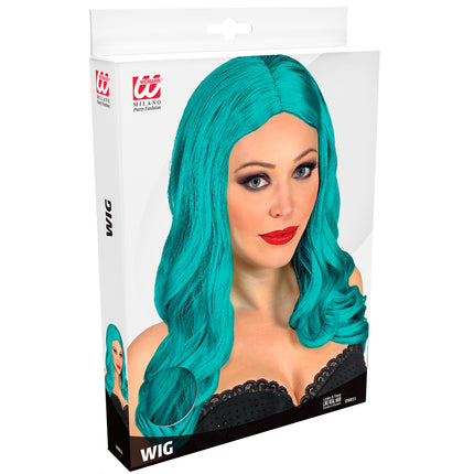e-carnavalskleding-SYK Lange pruik roxy turquoise