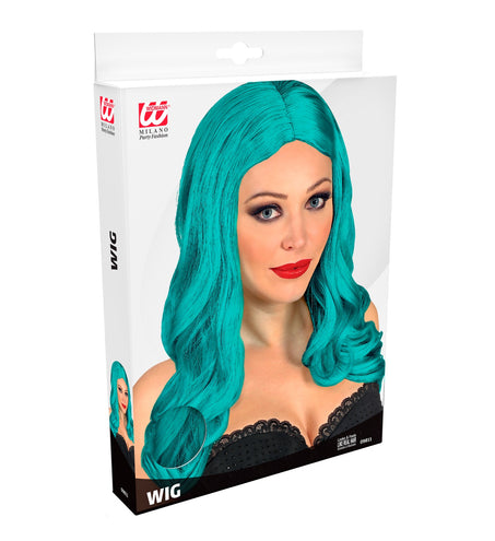 e-carnavalskleding-SYK Lange pruik roxy turquoise