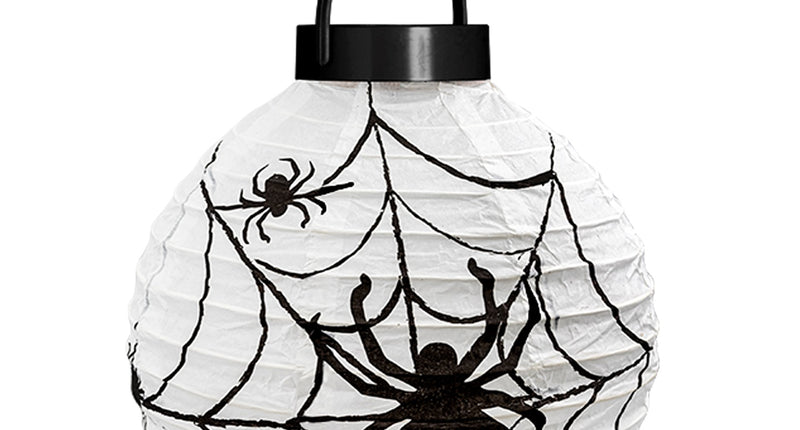 e-carnavalskleding-SYK Lantaarn spinnenweb led licht incl batterij 20 cm