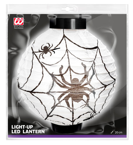 e-carnavalskleding-SYK Lantaarn spinnenweb led licht incl batterij 20 cm