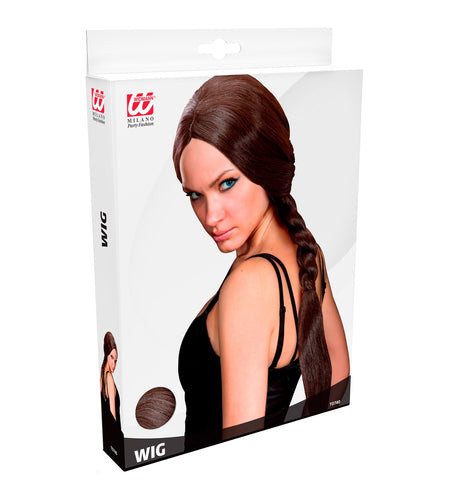e-carnavalskleding-SYK Lara Croft Tomb raider pruik bruin