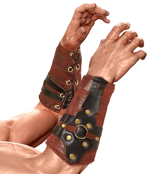 e-carnavalskleding-SYK Lederlook armbedekking gladiator
