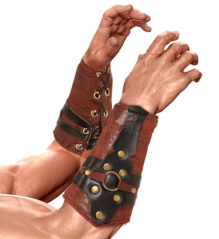 e-carnavalskleding-SYK Lederlook armbedekking gladiator