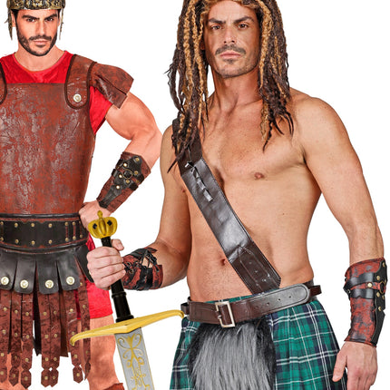 e-carnavalskleding-SYK Lederlook armbedekking gladiator