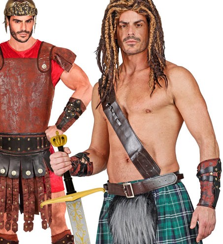 e-carnavalskleding-SYK Lederlook armbedekking gladiator