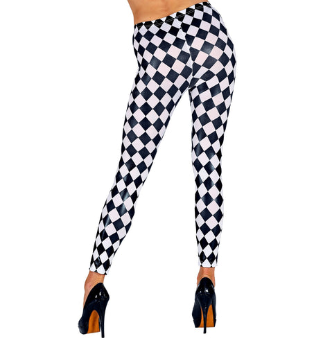 e-carnavalskleding-SYK Legging geruit zwart wit