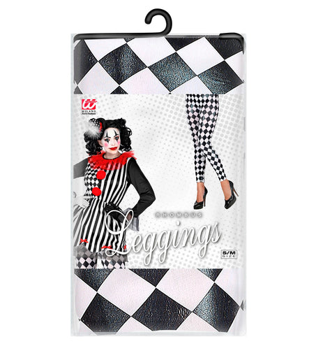 e-carnavalskleding-SYK Legging geruit zwart wit