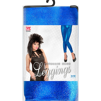 e-carnavalskleding-SYK Legging metallic blauw