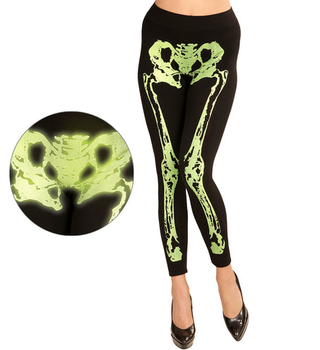 e-carnavalskleding-SYK Legging skelet neon groen