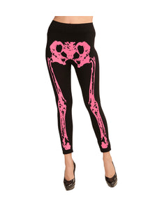 e-carnavalskleding-SYK Legging skelet neon roze