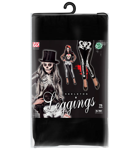 e-carnavalskleding-SYK Legging skelet zwart wit