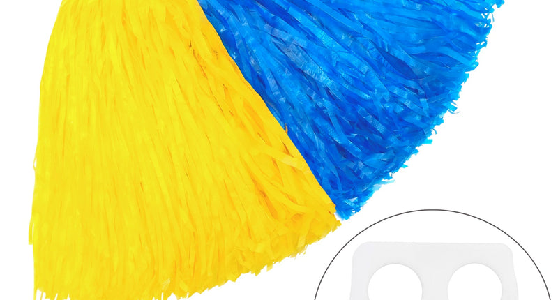 e-carnavalskleding-SYK Leuke blauw gele pompom cheerleader
