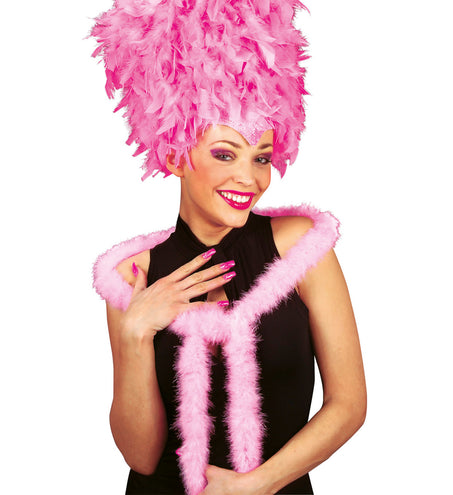 e-carnavalskleding-SYK Licht roze  dunne boa