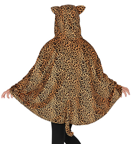e-carnavalskleding-SYK Luipaard poncho met muts kinderen