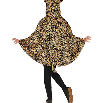 e-carnavalskleding-SYK Luipaard poncho met muts kinderen