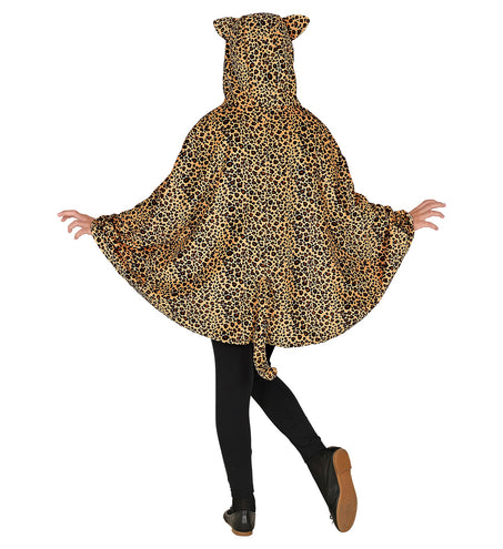 e-carnavalskleding-SYK Luipaard poncho met muts kinderen