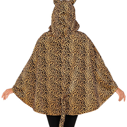 e-carnavalskleding-SYK Luipaard poncho met muts volwassenen