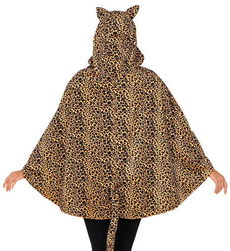 e-carnavalskleding-SYK Luipaard poncho met muts volwassenen