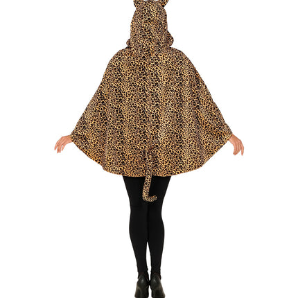 e-carnavalskleding-SYK Luipaard poncho met muts volwassenen