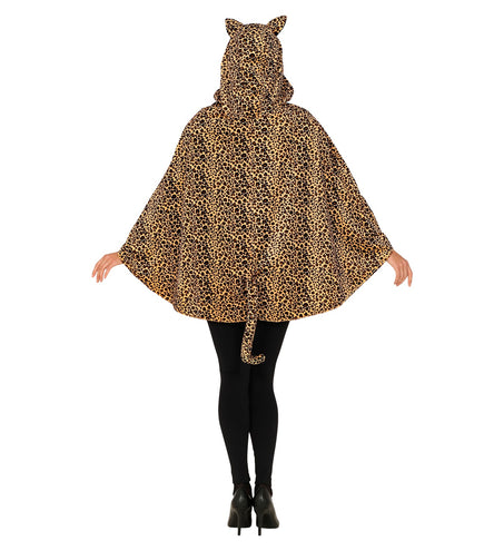 e-carnavalskleding-SYK Luipaard poncho met muts volwassenen