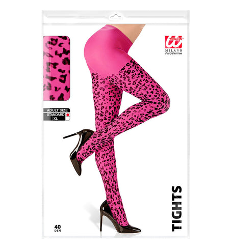 e-carnavalskleding-SYK Luipaard print panty roze
