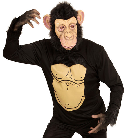 e-carnavalskleding-SYK Luxe Chimpansee sweater met masker voor carnaval