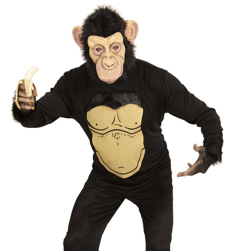 e-carnavalskleding-SYK Luxe Chimpansee sweater met masker voor carnaval