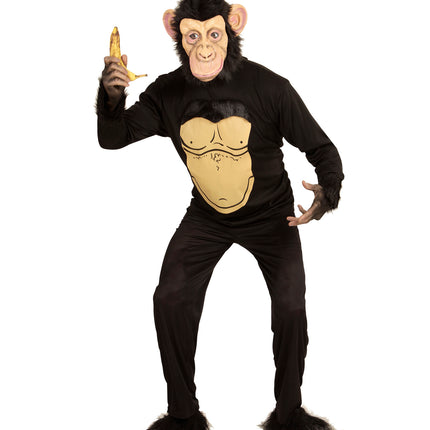 e-carnavalskleding-SYK Luxe Chimpansee sweater met masker voor carnaval