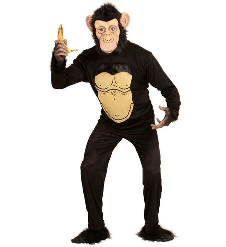 e-carnavalskleding-SYK Luxe Chimpansee sweater met masker voor carnaval
