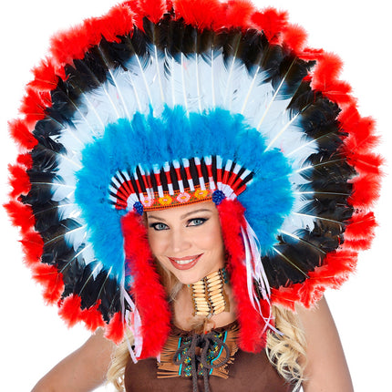 e-carnavalskleding-SYK Luxe indianentooi met marabou