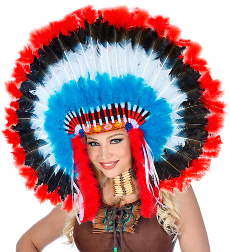 e-carnavalskleding-SYK Luxe indianentooi met marabou