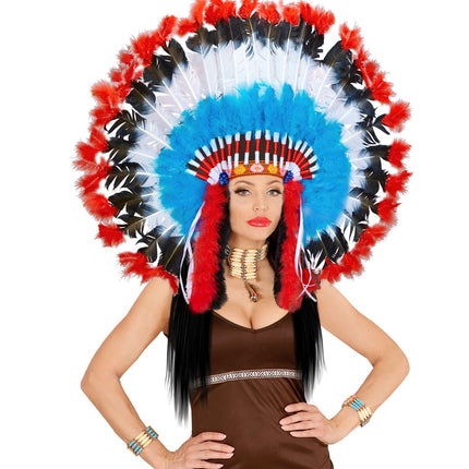 e-carnavalskleding-SYK Luxe indianentooi met marabou