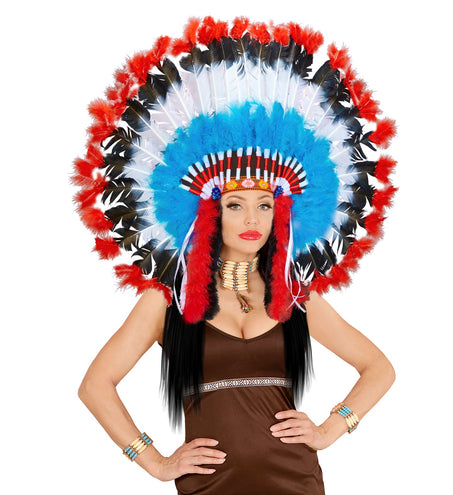 e-carnavalskleding-SYK Luxe indianentooi met marabou