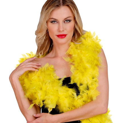 e-carnavalskleding-SYK luxe veren boa 180cm geel