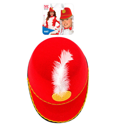 e-carnavalskleding-SYK Majorette hoed rood kind