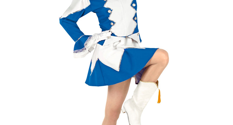 e-carnavalskleding-SYK Majorette kostuum Stacy dames blauw