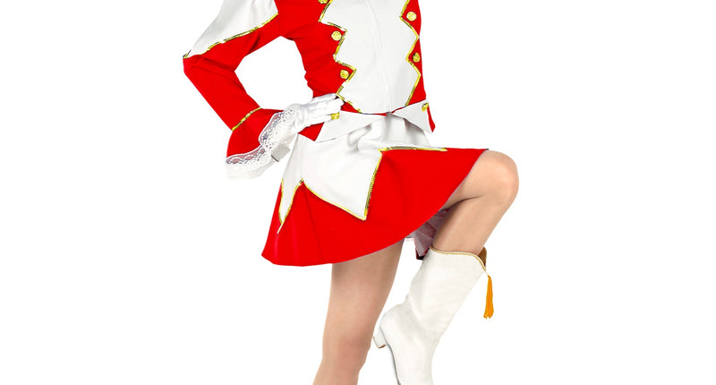 e-carnavalskleding-SYK Majorette kostuum Stacy dames rood