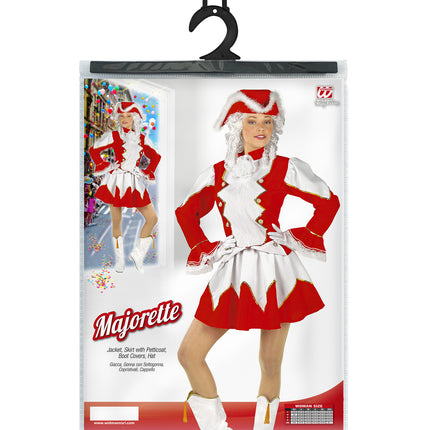 e-carnavalskleding-SYK Majorette kostuum Stacy dames rood