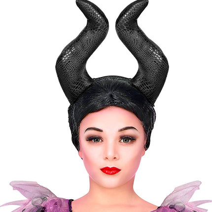 e-carnavalskleding-SYK Malefica hoorns hoofdband