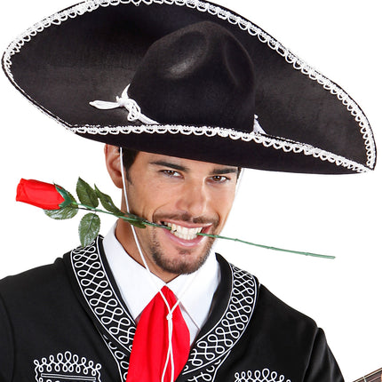 e-carnavalskleding-SYK Mariachi hoed sombrero zwart wit