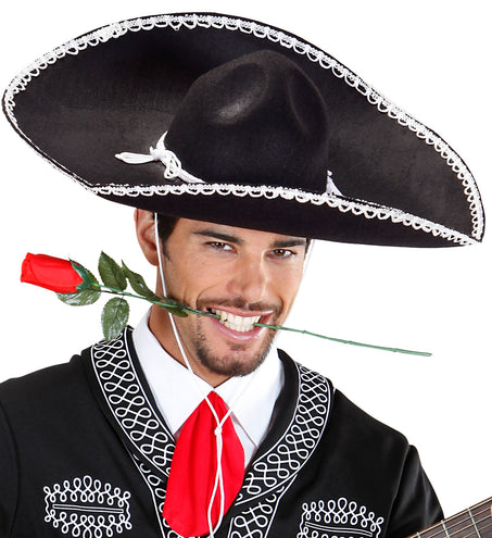 e-carnavalskleding-SYK Mariachi hoed sombrero zwart wit